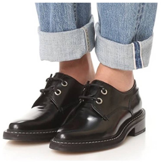 rag & bone Shoes - Rag & Bone Kenton Leather Lace-Up Oxford Black white brogues Size 40